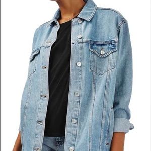 Topshop MOTO Longline Denim Jacket